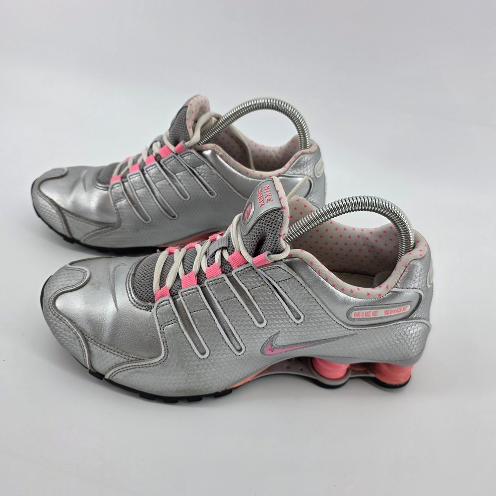 Nike Women's Silver and Pink Shox Athletic Sneakers - Picture 3 of 8